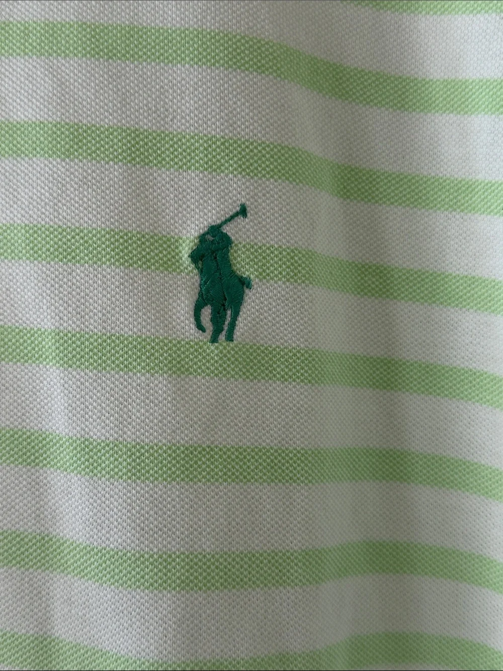 Polo Ralph Lauren Hampton Knit Oxford Striped Polo Key Lime Green Shirt Size XL